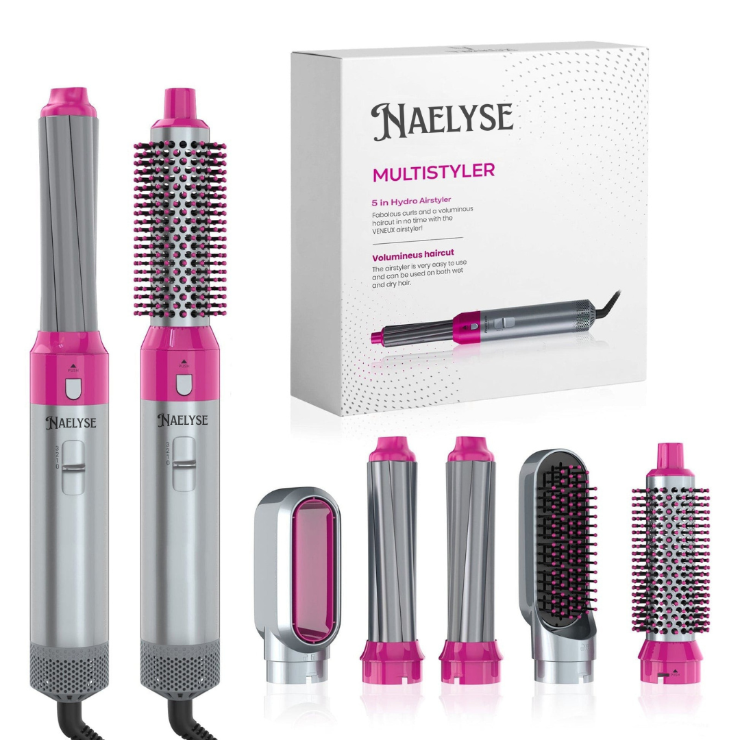 5 in 1 Naelyse Hair Dryer - Hot Air Brush & Curler