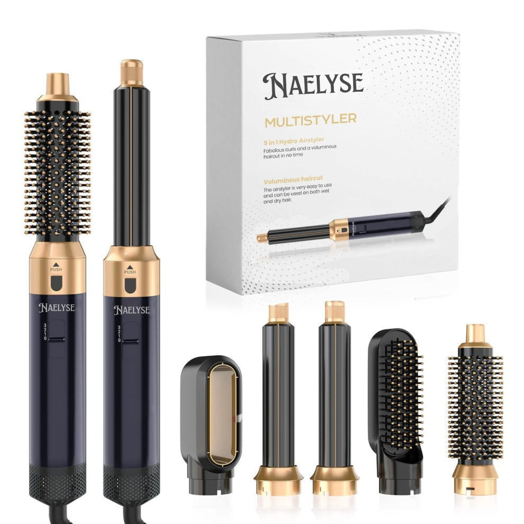 5 in 1 Naelyse Hair Dryer - Hot Air Brush & Curler